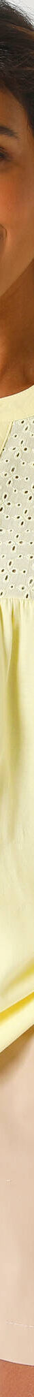 T-shirt col tunisien manches courtes, broderie anglaise (jaune) T-shirt col tunisien manches courtes, broderie anglaise (jaune)